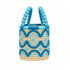 Moroccan Raffia Bucket Bag – Handmade Blue Embroidered Straw Bag