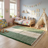 Authentic Moroccan Berber Rug – High Pile Natural Wool Area Rug with Modern Geometric Pattern for Living Room Decor