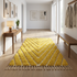 Vibrant Moroccan Wool Rug – High Pile 100% Wool Rug with Yellow Chevron Boho Design