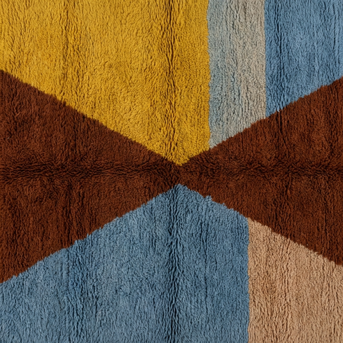 Geometric Moroccan Rug - Vibrant Color Block Design