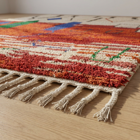 Handmade Moroccan Boujaad Rug - Custom Wool Carpet