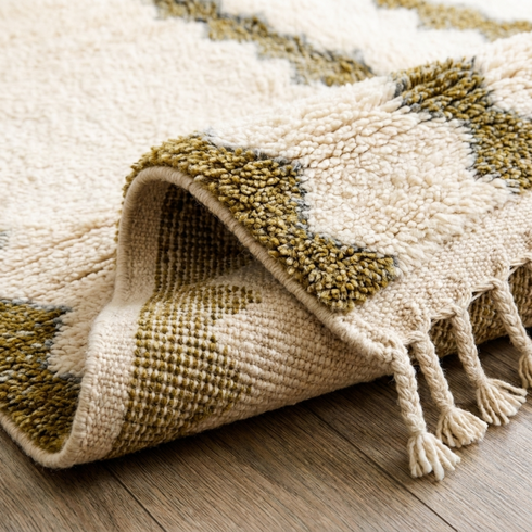 Authentic Handmade Azilal Rug – High Pile Natural Wool Moroccan Area Rug for Boho Living Room Decor
