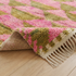 Boujaad Rug – Pink & Olive Shaggy Diamond Wool Rug