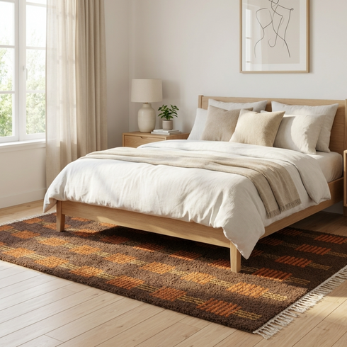 Moroccan Berber Rug – Brown Tribal Wool Rug