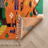 Azilal Rug – Orange Shaggy Striped Wool Rug