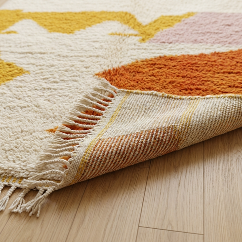 Azilal Rug – Multicolor Shaggy Abstract Wool Area Rug