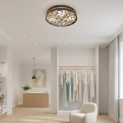 Moroccan Ceiling Light: Vintage Brass Laser Cut Metal (pl-1097)