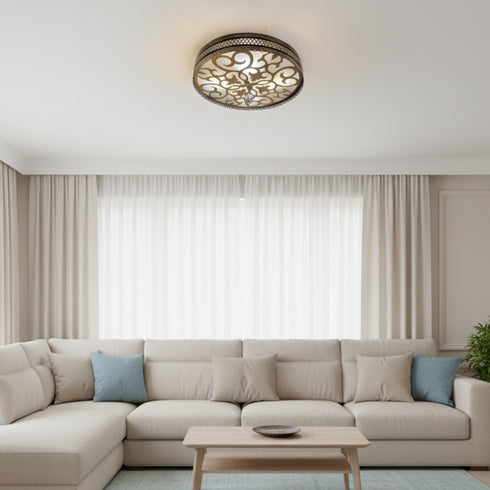 Moroccan Ceiling Light: Vintage Brass Laser Cut Metal (pl-1097)