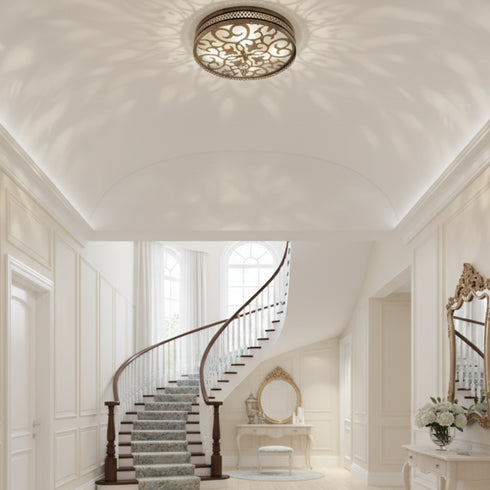 Moroccan Ceiling Light: Vintage Brass Laser Cut Metal (pl-1097)