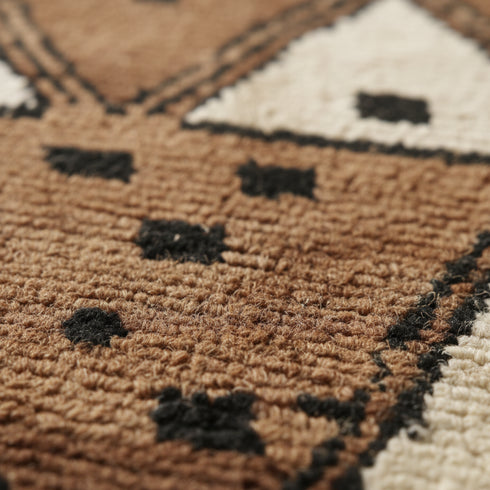 Vintage Moroccan Rug - Brown and Black Tribal Design
