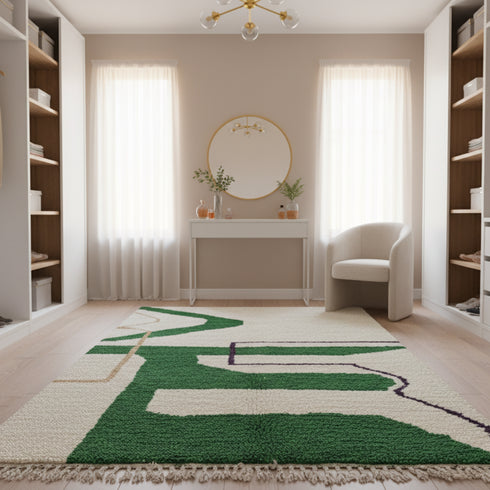 Green Moroccan Handmade Rug – Hand woven rug