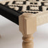 Handmade Moroccan Woven Stool - Black & Cream Geometric Rope
