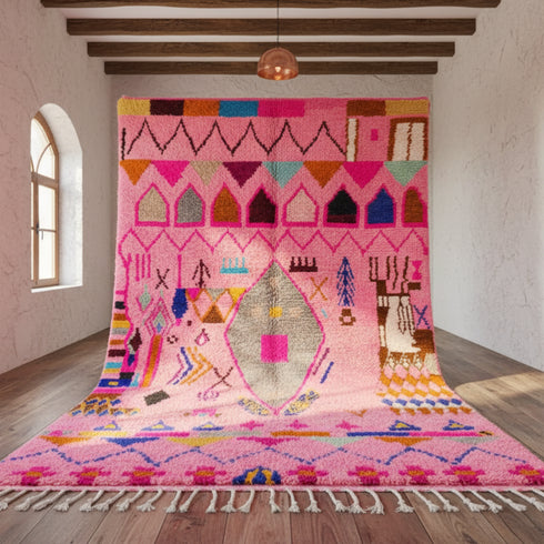 Berber Pink Moroccan Wool Rug – Handmade Moroccan Rug