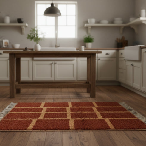 Hand-Knotted Beni Ourain Wool Rug – Modern Boho Home Interior Decor