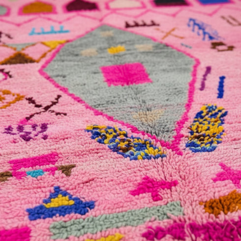 Berber Pink Moroccan Wool Rug – Handmade Moroccan Rug
