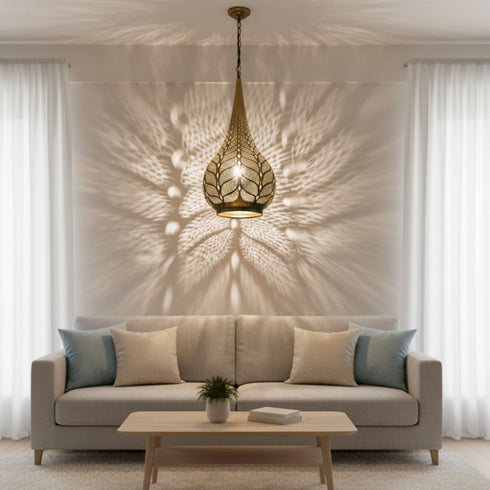 Handmade Moroccan Brass Pendant – Ceiling Lamp (PL 1089)