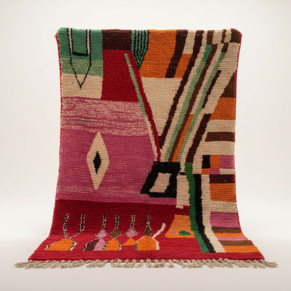 Boujaad Rug – Multicolor Plush Tribal Wool Area Rug