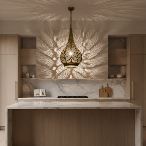 Handmade Moroccan Brass Pendant – Ceiling Lamp (PL 1089)