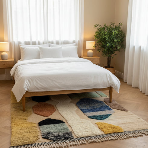 Modern Berber Moroccan Rug – Luxury Beni Ourain Colorful Style Rug