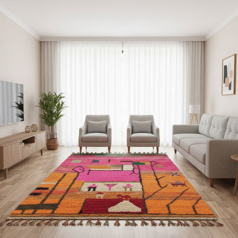 Authentic Pink Moroccan rug – Boho Berber Moroccan rug