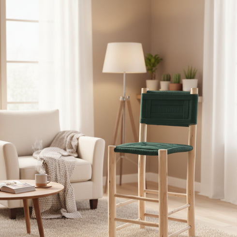 Handmade Leather Moroccan Bar Stool - Kitchen Counter Seating