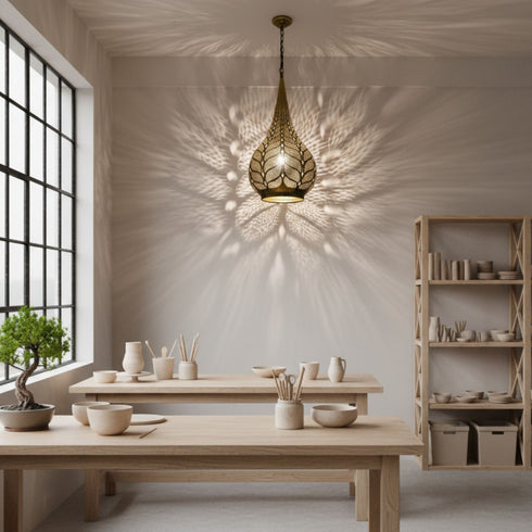 Handmade Moroccan Brass Pendant – Ceiling Lamp (PL 1089)