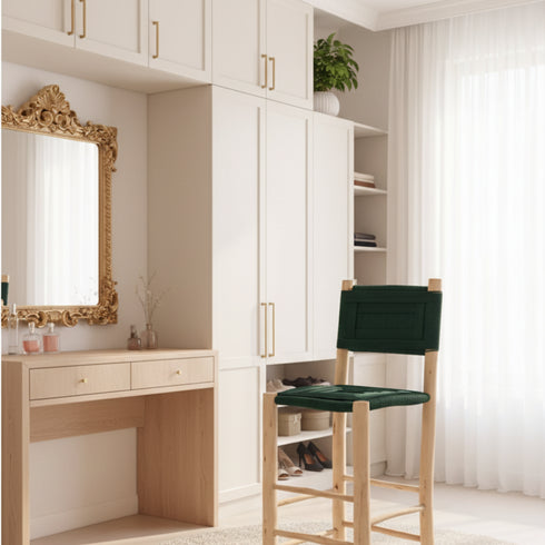 Handmade Leather Moroccan Bar Stool - Kitchen Counter Seating