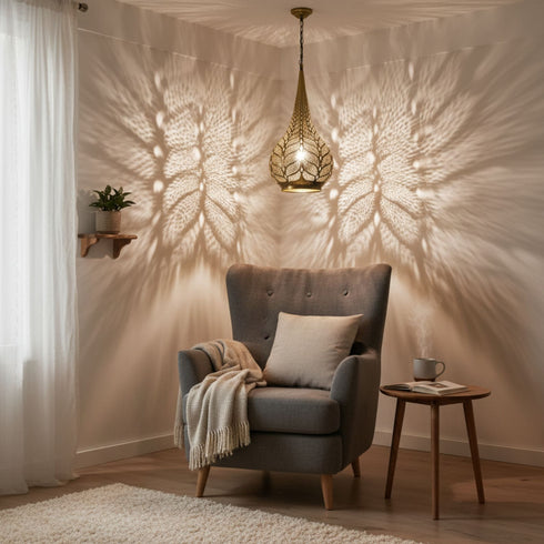 Handmade Moroccan Brass Pendant – Ceiling Lamp (PL 1089)