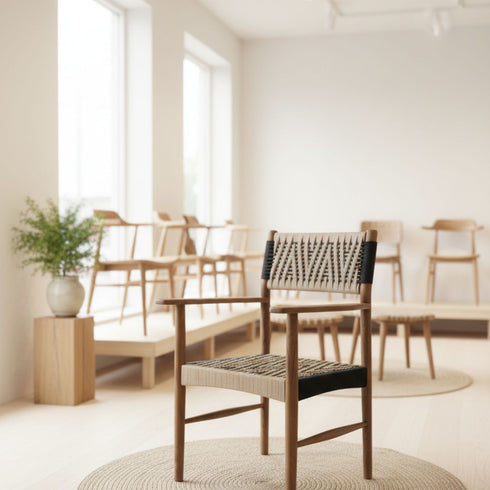 Handmade Moroccan Walnut Wood Bar Stool with Backrest