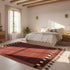 Moroccan Beni Ourain Wool Rug - Burgundy With Black And Cream Border