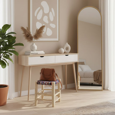 Authentic Moroccan craftsmanship - Moroccan Boucherouite Cord Stool