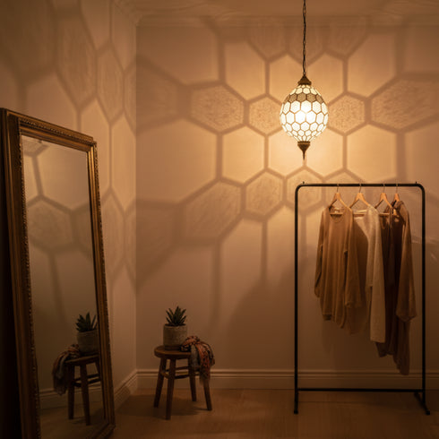 Handmade Moroccan Brass Lamp - Marrakech Style Ceiling Light (pl-2009)