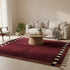 Moroccan Beni Ourain Wool Rug - Burgundy With Black And Cream Border