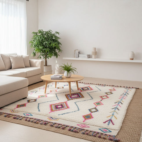 Hand Knotted Moroccan Rug – Bohemian Berber Style Rug