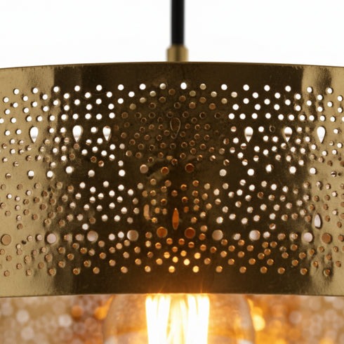 Handmade Brass Dome Pendant Lamp - Rustic Ceiling Light (pl-2010)