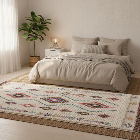 Hand Knotted Moroccan Rug – Bohemian Berber Style Rug