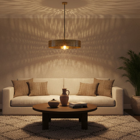 Handmade Brass Dome Pendant Lamp - Rustic Ceiling Light (pl-2010)