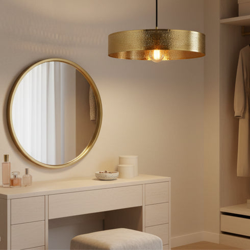 Handmade Brass Dome Pendant Lamp - Rustic Ceiling Light (pl-2010)