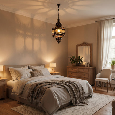 Moroccan Brass Pendant Light - Handmade Hanging Lantern (pl-2019)