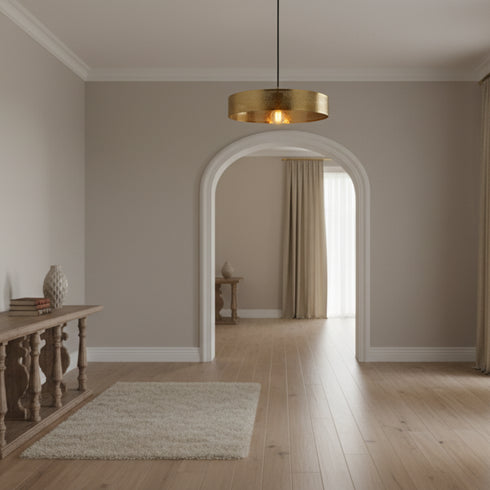 Handmade Brass Dome Pendant Lamp - Rustic Ceiling Light (pl-2010)