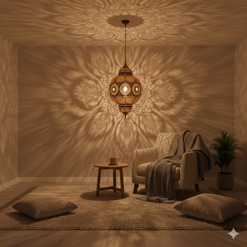 Moroccan Hanging Lamp - Pendant Light Boho Shadow Lamp (pl-2026)