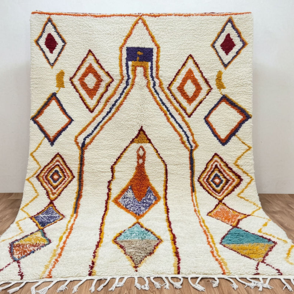 Boujaad Rug – Multicolor Plush Abstract Wool Handmade Area Rug