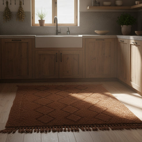 Brown Moroccan Wool Rug – Brown Berber Carpet