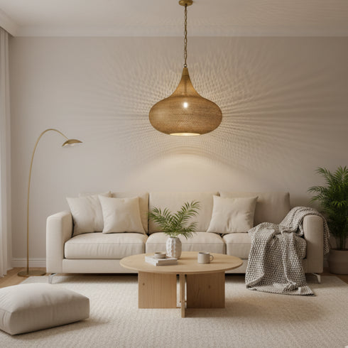 Brass Moroccan Pendant Light - Handmade Ceiling Lamp (pl-1099)