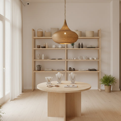 Brass Moroccan Pendant Light - Handmade Ceiling Lamp (pl-1099)