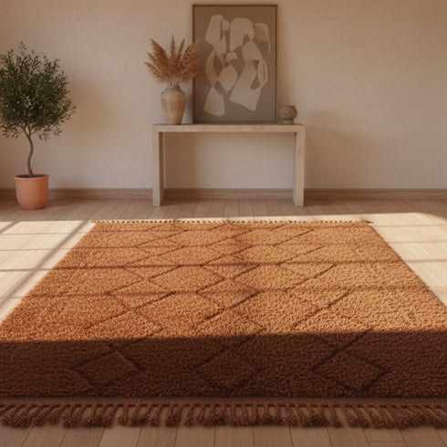 Brown Moroccan Wool Rug – Brown Berber Carpet