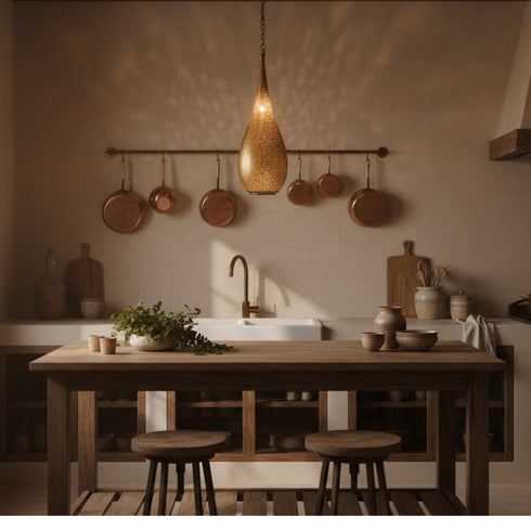 Handcrafted Moroccan Style Brass Pendant Light - Home Decor (pl-2015)