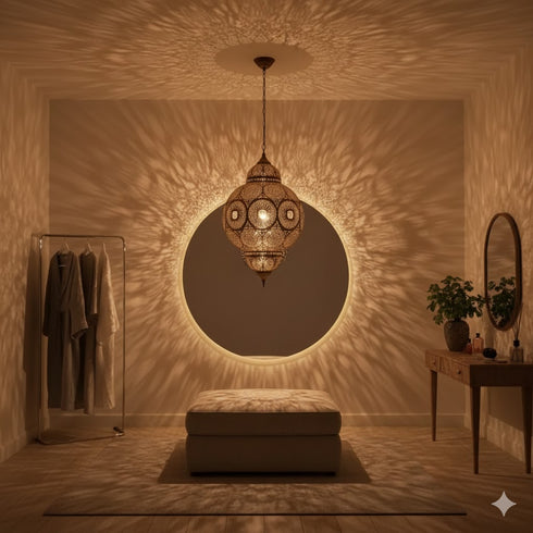 Moroccan Hanging Lamp - Pendant Light Boho Shadow Lamp (pl-2026)