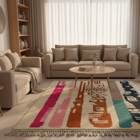 Colorful moroccan rug - Custom Handmade Berber Rug