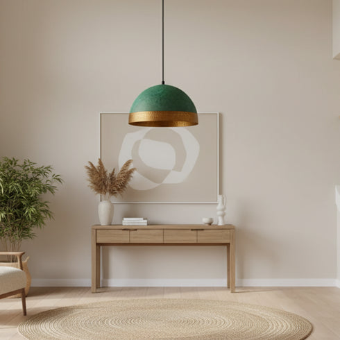 Patina Dome Pendant Light - Handmade Moroccan Brass Ceiling (pl-2001)